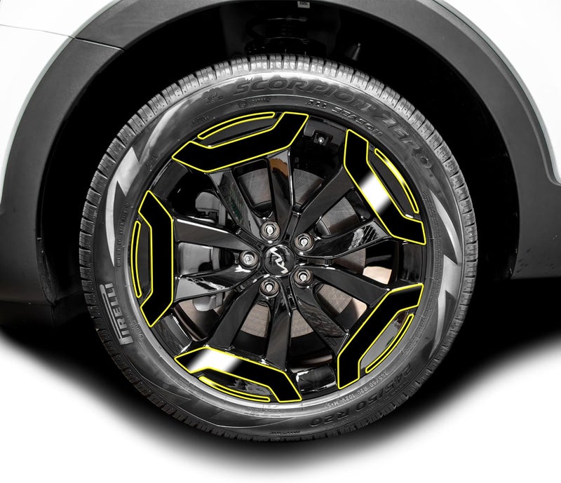 BOGAR TECH DESIGNS Rim Chrome Delete Overlay Replacement Compatible with Kia Telluride 2023-2025, Gloss Black - Image 1